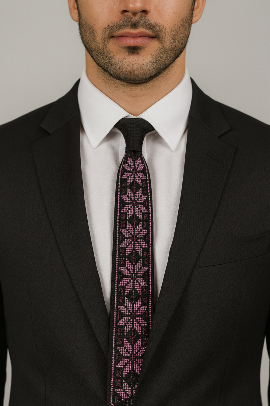 Mauve Tatreez Tie