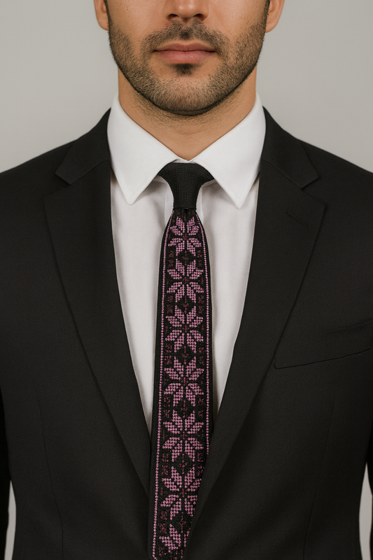 Mauve Tatreez Tie
