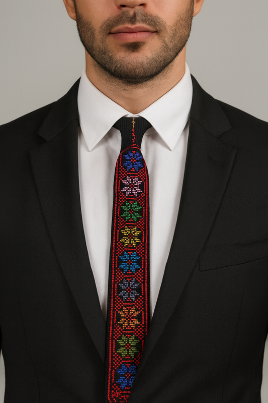 Flower Tatreez Tie
