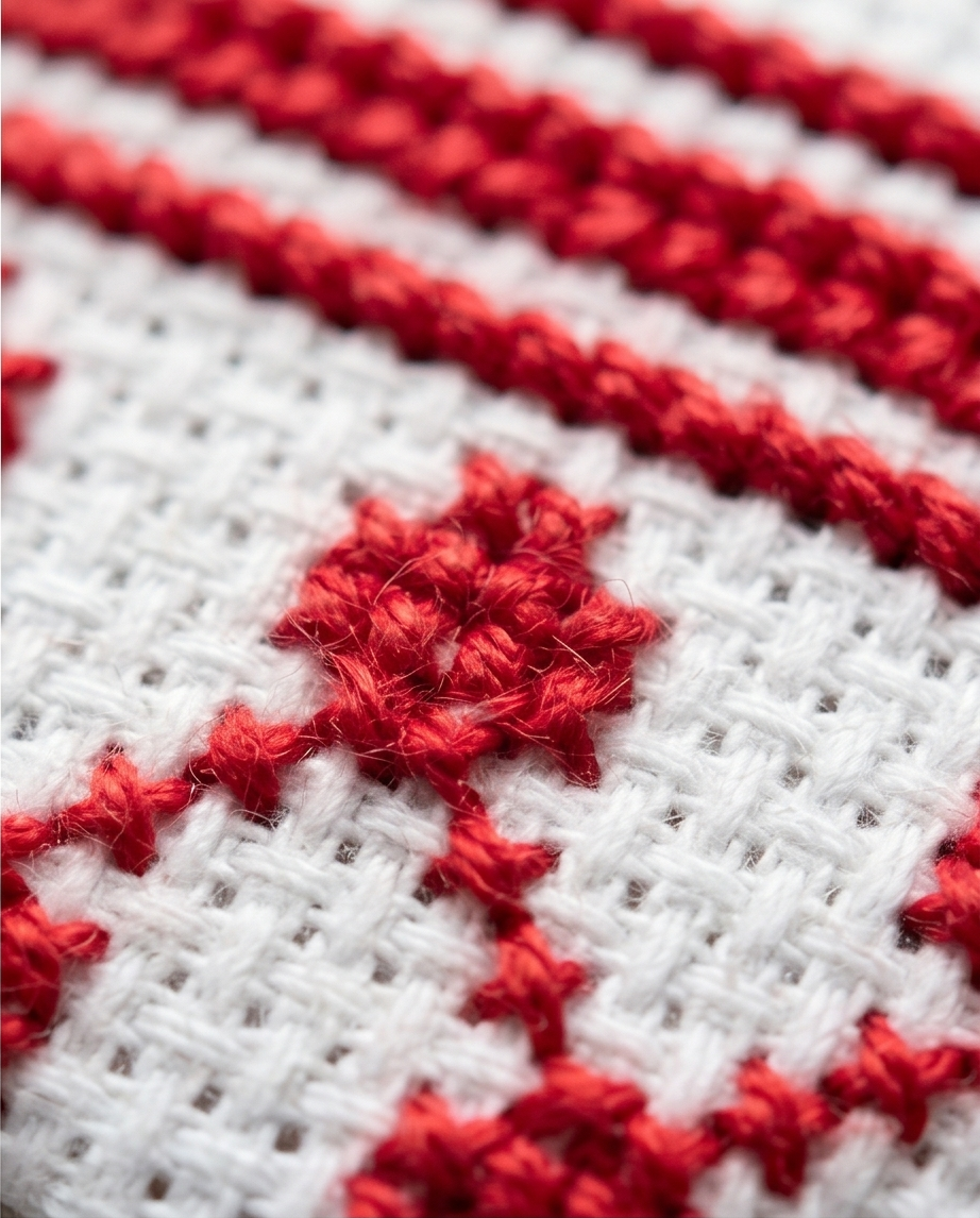 Red Kufiyah Tatreez Button